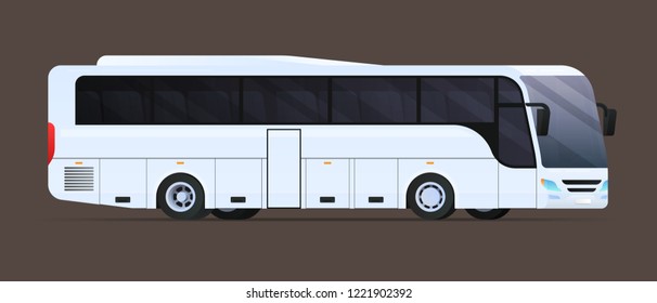Big Tour Bus Flat Vector Illustration Stock Vector (Royalty Free ...