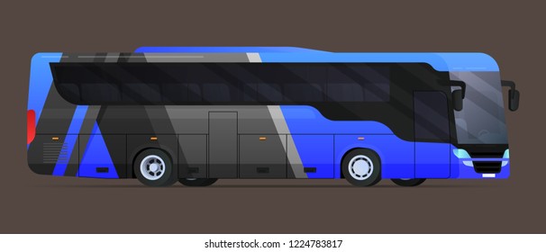 Big tour bus. Flat vector illustration