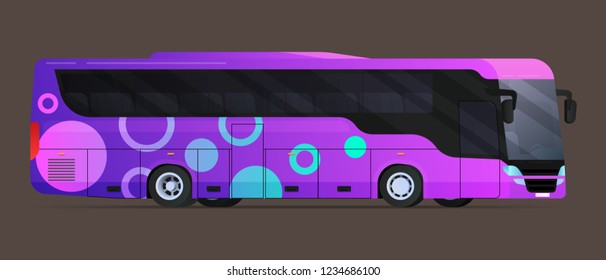 Big Tour Bus. Flat Vector Illustration