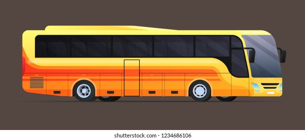 Big tour bus. Flat vector illustration