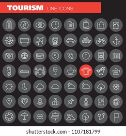 Big tourism icon set