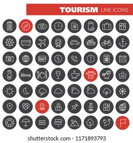 Big tourism icon set