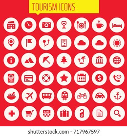 Big tourism icon set