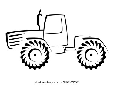 Big Tractor Silhouette Icon Stock Vector (Royalty Free) 389063290 ...