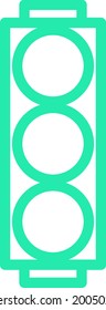 Big traffic light, illustration, vector on a white background.