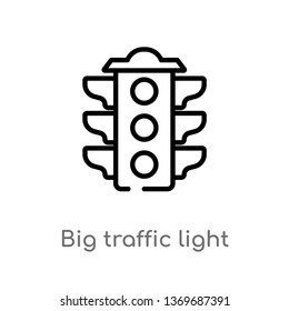 big traffic light vector line icon. Simple element illustration. big traffic light outline icon from ultimate glyphicons concept. Can be used for web and mobile