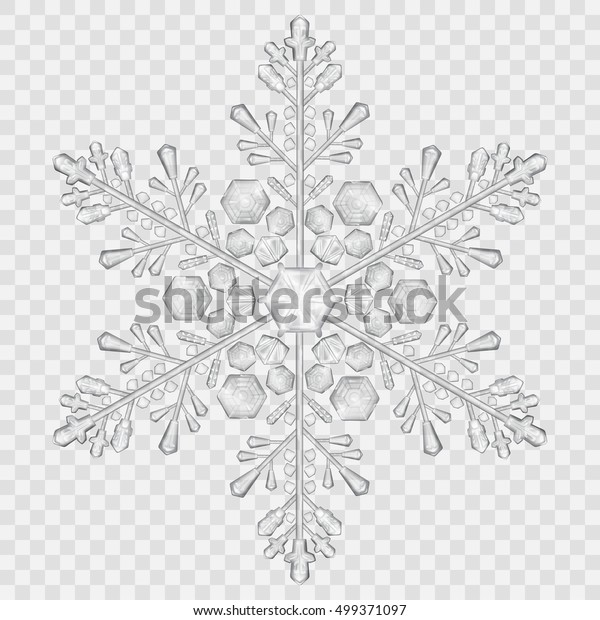 Big Translucent Crystal Snowflake Gray Colors のベクター画像素材 ロイヤリティフリー