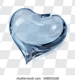 Big transparent heart in light blue colors