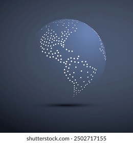 Big Transparent Spotted Earth Globe Design - Global Business, Technology, Globalisation Concept, Vector Design Template - Grey Background