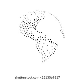 Big Transparent Spotted Earth Globe Design Isolated on White Background - Global Business, Technology, Globalization Concept,  Emblem, Pictogram, Vector Design Template