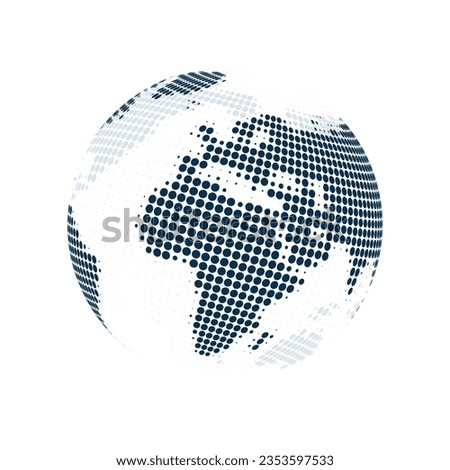 Big Transparent Spotted Earth Globe Design - Global Business, Technology, Globalisation Concept, Vector Design Template - Isolated on White Background