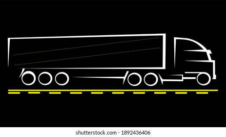 
big transport truck silhouette vector