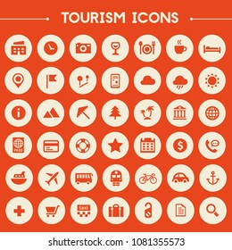 Big travel, tourism and weather icon set