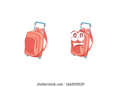 Big Travelling Bag Object Vector Illustration