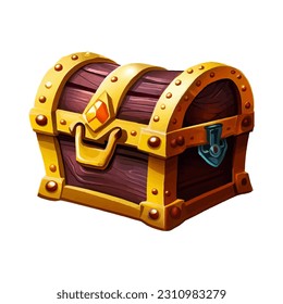 Big treasure chest isolated on white background. Eps10 vector illustration.