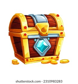 Big treasure chest isolated on white background. Eps10 vector illustration.