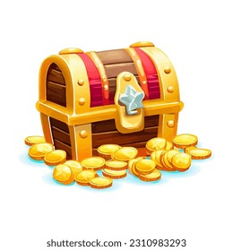 Big treasure chest isolated on white background. Eps10 vector illustration.