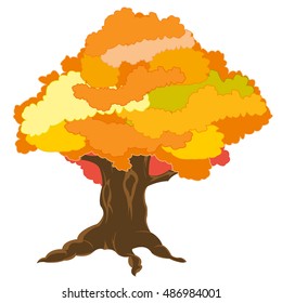 Big tree by autumn