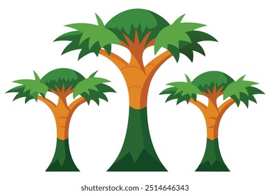 big tree cartoon style vector illustration 