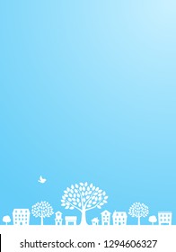 Big tree and city graphics