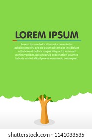 Big tree crown with textplace. Ecology background. Vector illustration