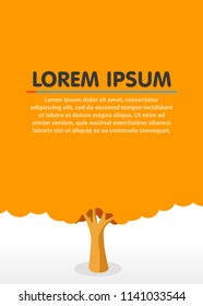 Big tree crown with textplace. Ecology background. Vector illustration