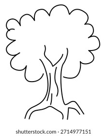 Gran árbol doodle blanco y negro