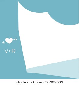 Big tree engraved with a heart, landscape illustration