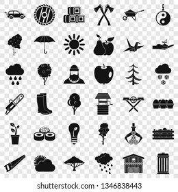 Big tree icons set. Simple style of 36 big tree vector icons for web for any design