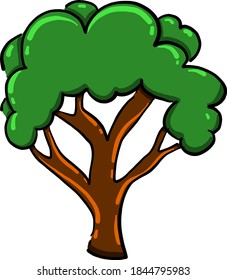Big tree, illustration, vector on white background