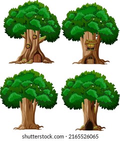 Big tree isolated cartoon illustration