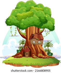 Big tree isolated cartoon illustration