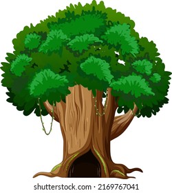 Big tree isolated cartoon illustration