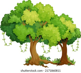 Big Tree Isolated Cartoon Illustration