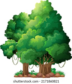 Big Tree Isolated Cartoon Illustration