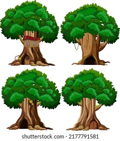 Big tree isolated cartoon illustration