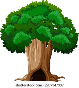 Big tree isolated cartoon illustration