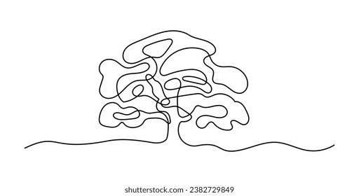 Big Tree Minimalist Oneline Continuous Single Line Art Editable Line