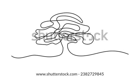 Big Tree Minimalist Oneline Continuous Single Line Art Editable Line