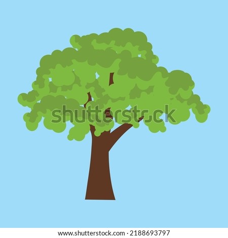 big tree on a blue background