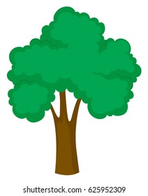 Big tree on white background illustration