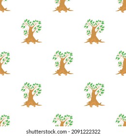 Big tree pattern seamless background texture repeat wallpaper geometric vector