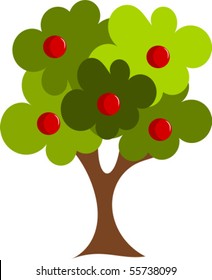 Big tree with red fruits