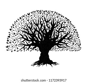 Big tree with roots for your design