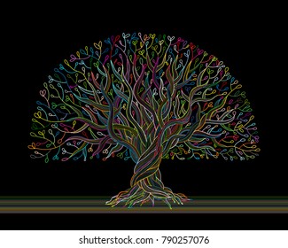 Big tree with roots for your design