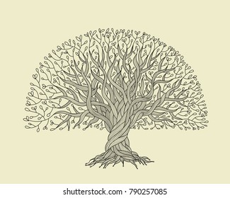 Big tree with roots for your design