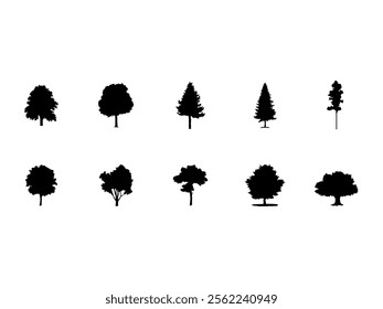 Big Tree Silhouette Element Set