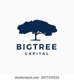 Big Tree Silhouette Growth Logo Vector icon illustration