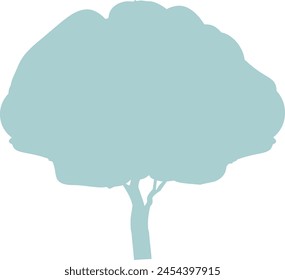 Big tree silhouette illustration. The background is transparent.