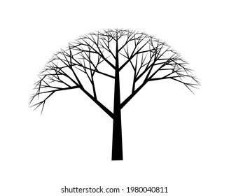 Big tree silhouette vector illustratiom 